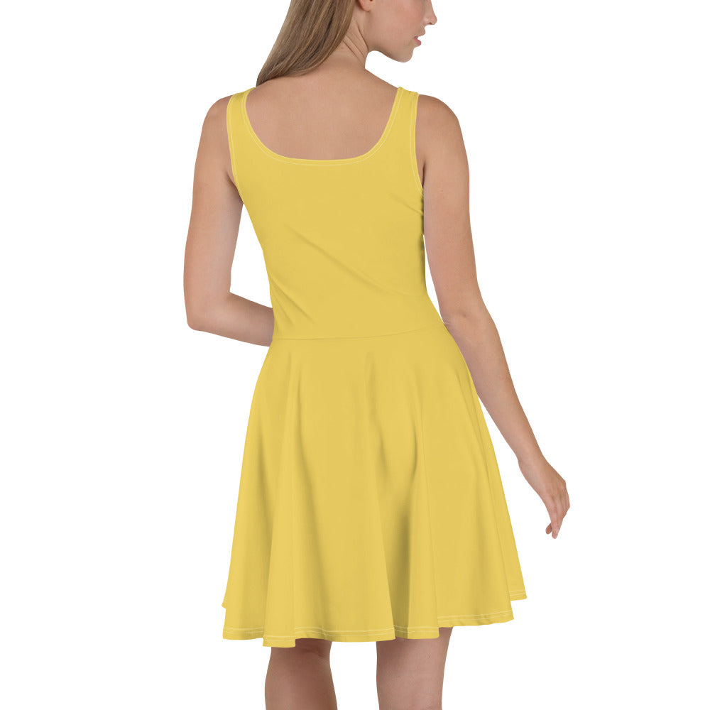 Yellow Star Skater Dress -back