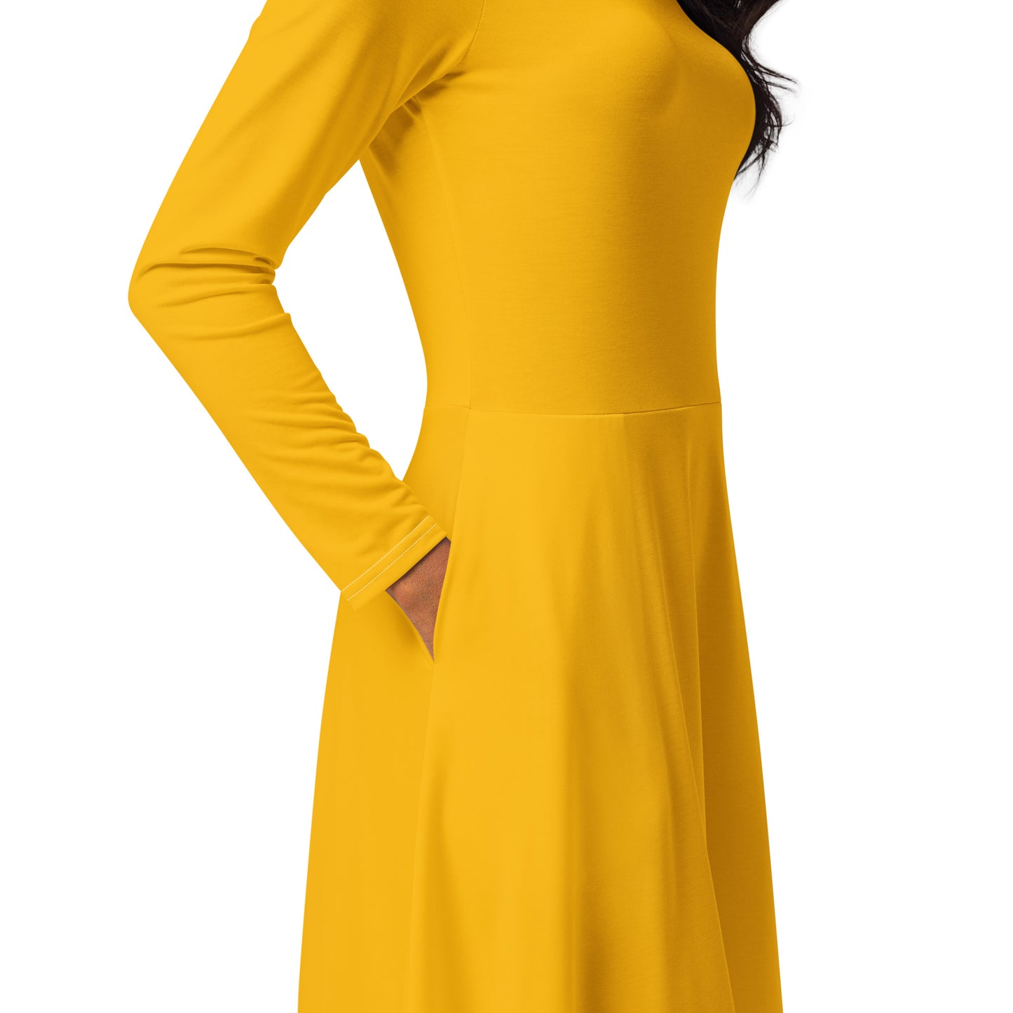 Yellow Sun-long-sleeve-midi-dress-product-details-3