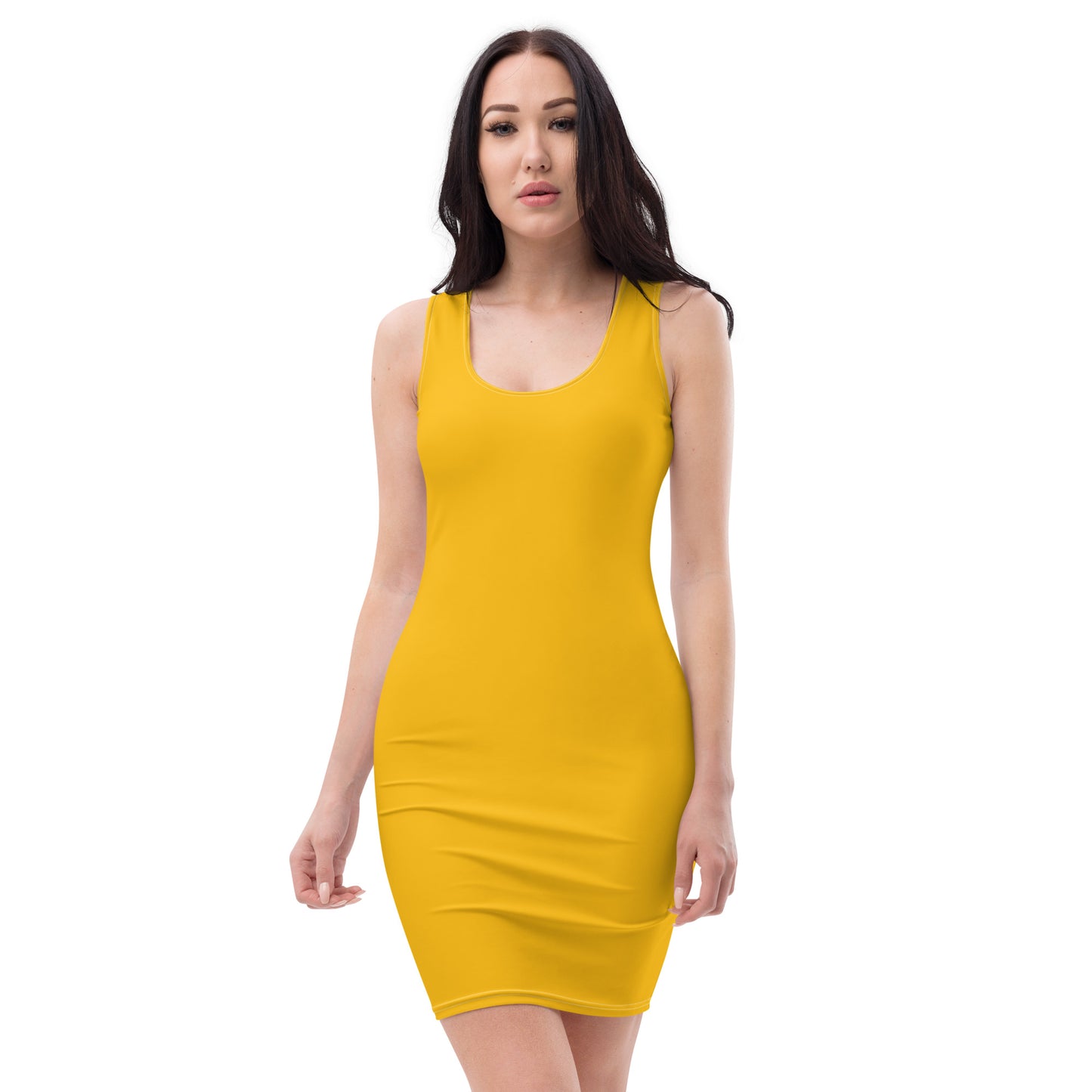 Yellow Sun Fitted Dress-front