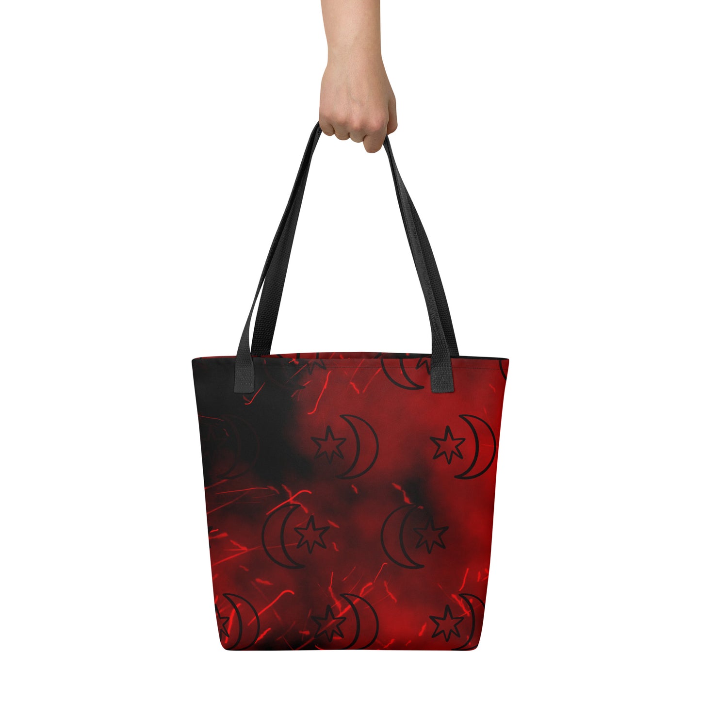 Red Moon Star Tote Bag