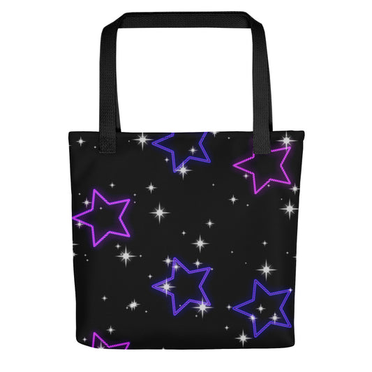 Neon Star Tote Bag