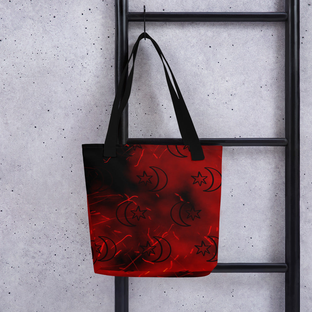 Red Moon Star Tote Bag