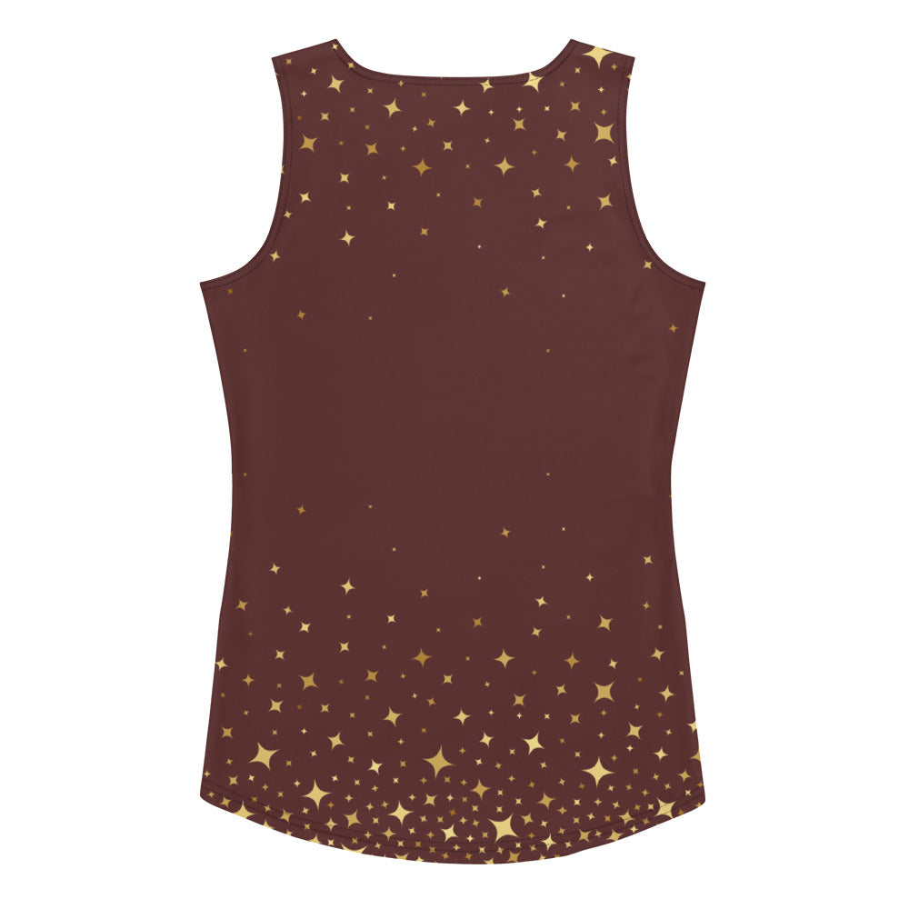 Burgundy Gold Star Tank Top