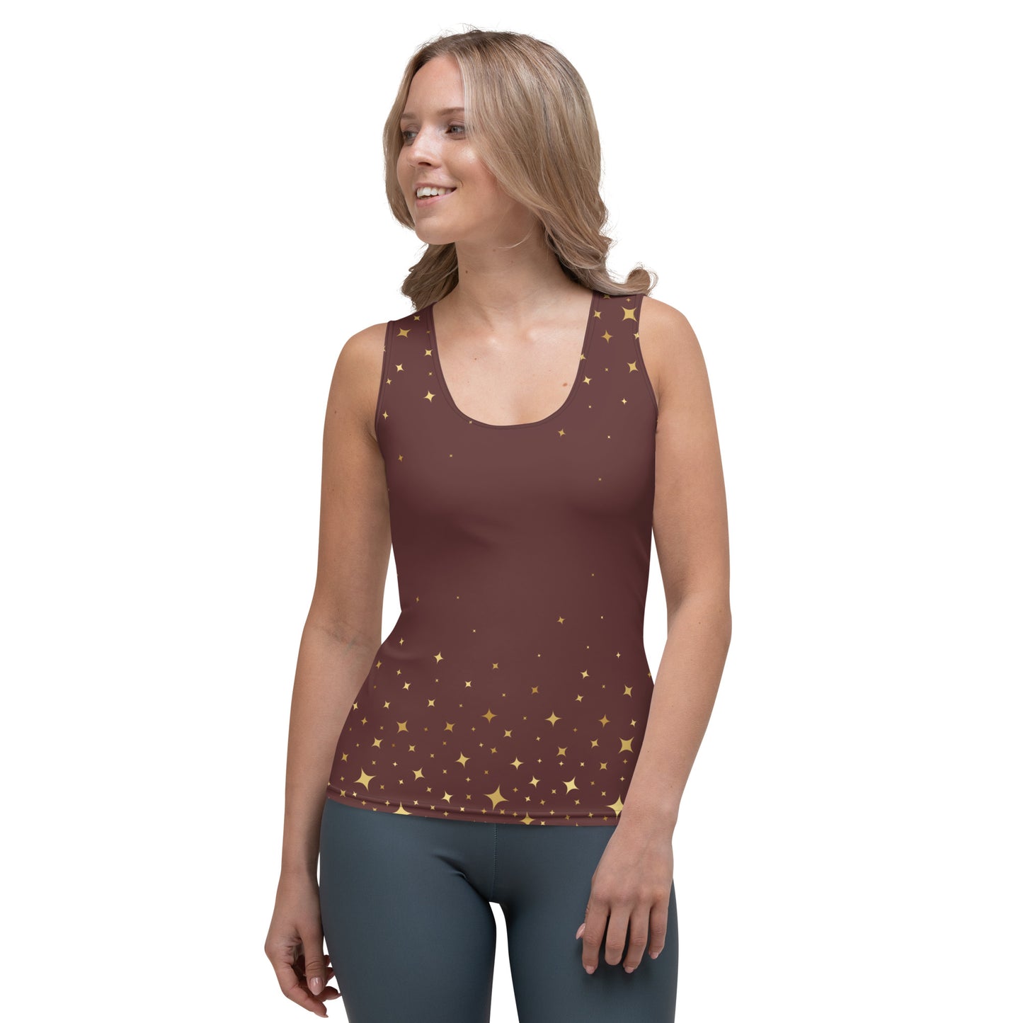 Burgundy Gold Star Tank Top