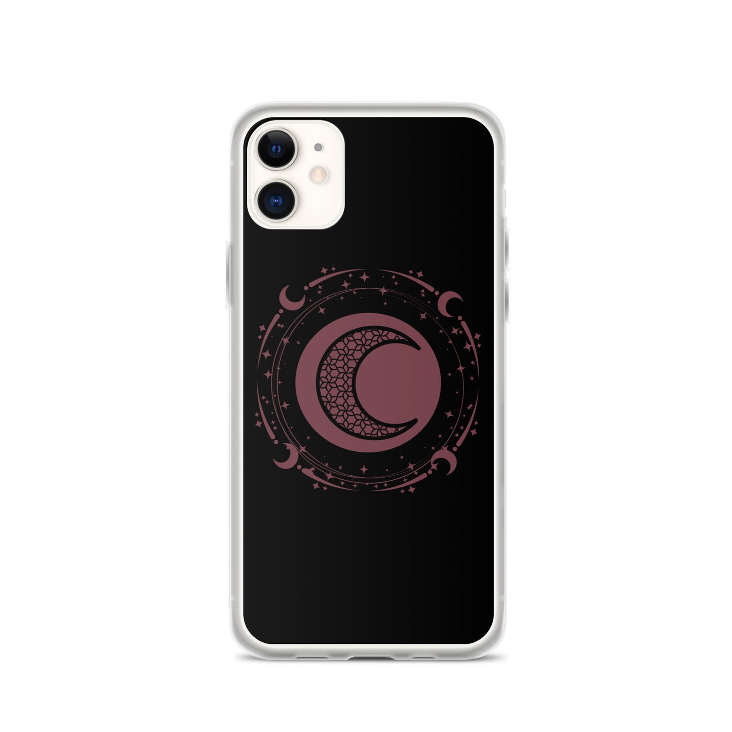 Moon Star Black Purple Peace Clear Case for iPhone®