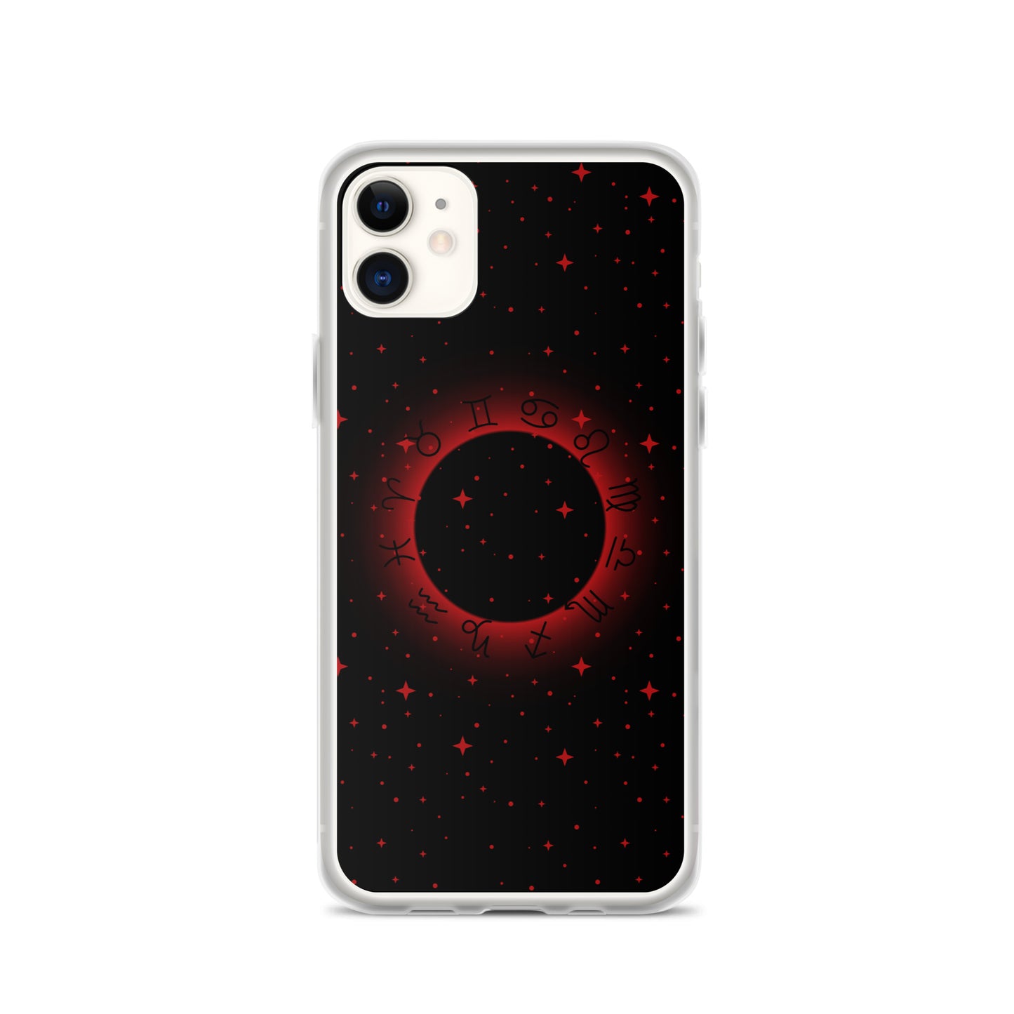 Star Zodiac Black Fire Red Clear Case for iPhone®