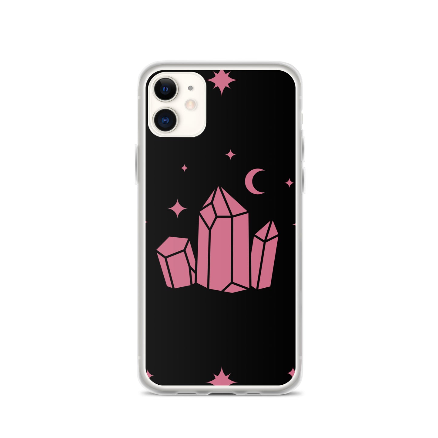 Crystal Star Black Romantic Pink Clear Case for iPhone®