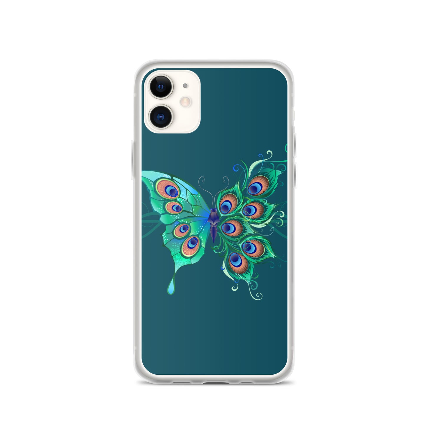 Peacock Butterfly Astronaut Blue Clear Case for iPhone®