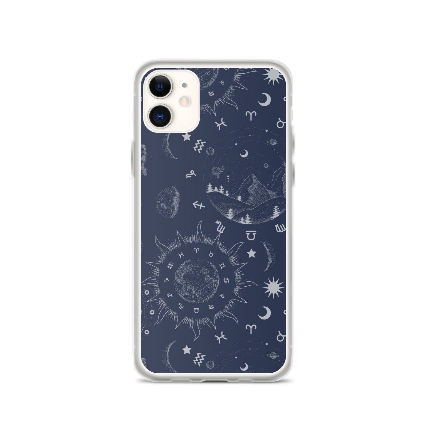 Navy Blue Moon Zodiac Clear Case for iPhone®