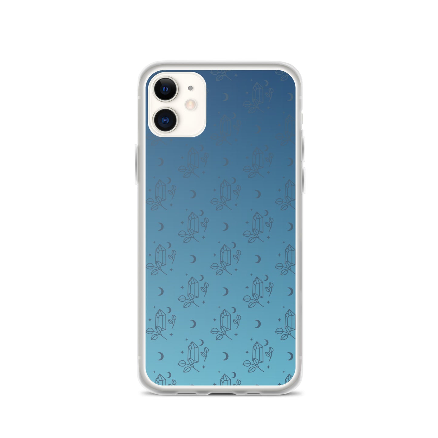 Blue Gradient Crystal Moon Clear Case for iPhone®