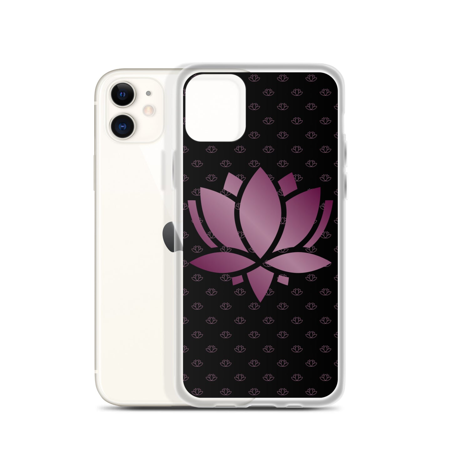 Lotus Flower Black Purple Power Clear Case for iPhone®