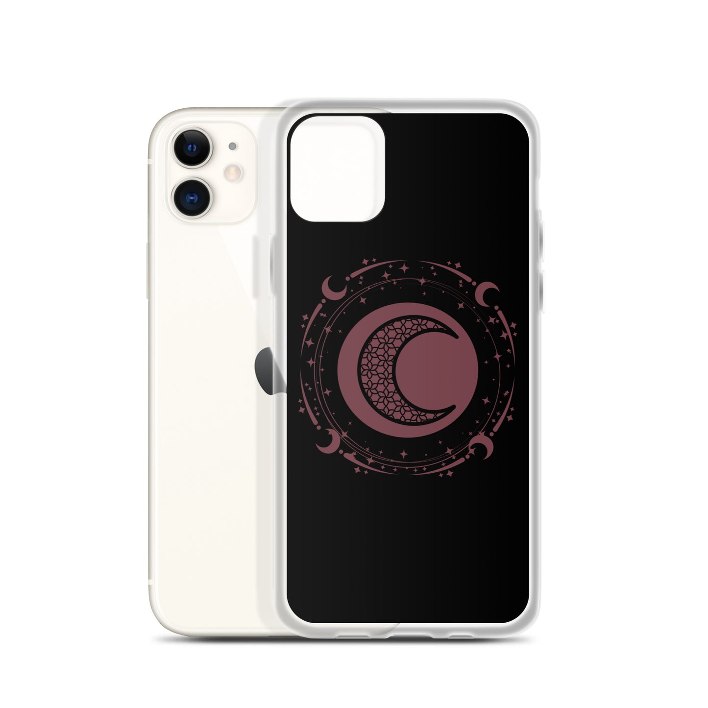 Moon Star Black Purple Peace Clear Case for iPhone®