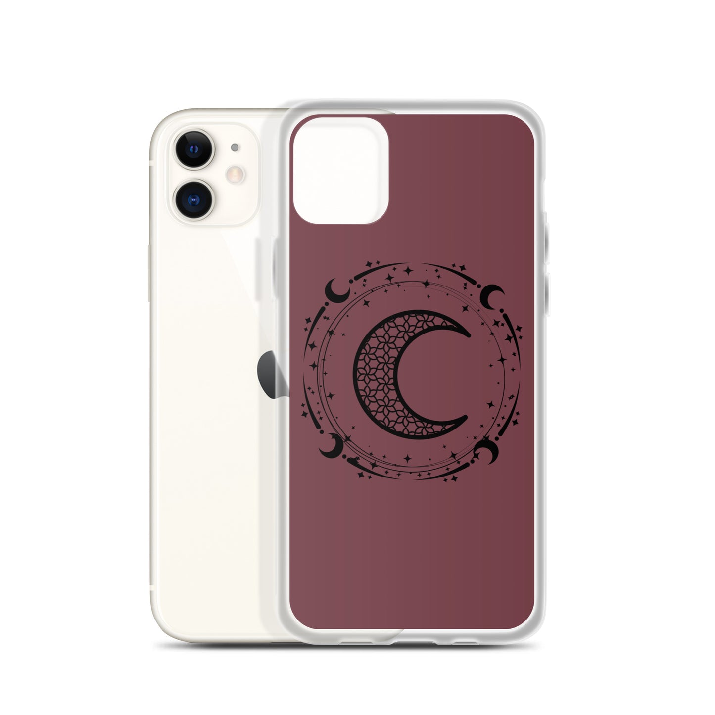 Moon Star Circle Purple Peace Clear Case for iPhone®