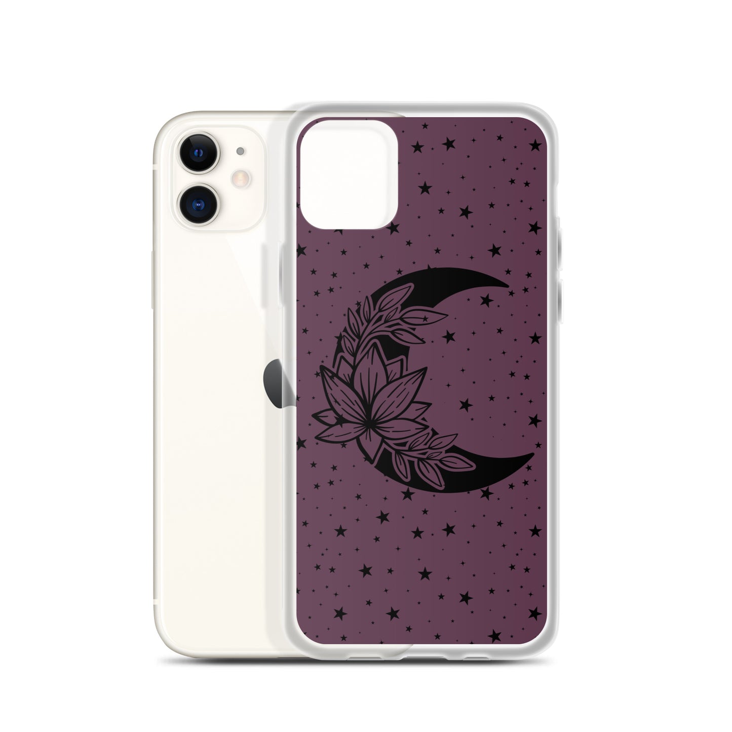 Floral Moon Star Purple Play Clear Case for iPhone®