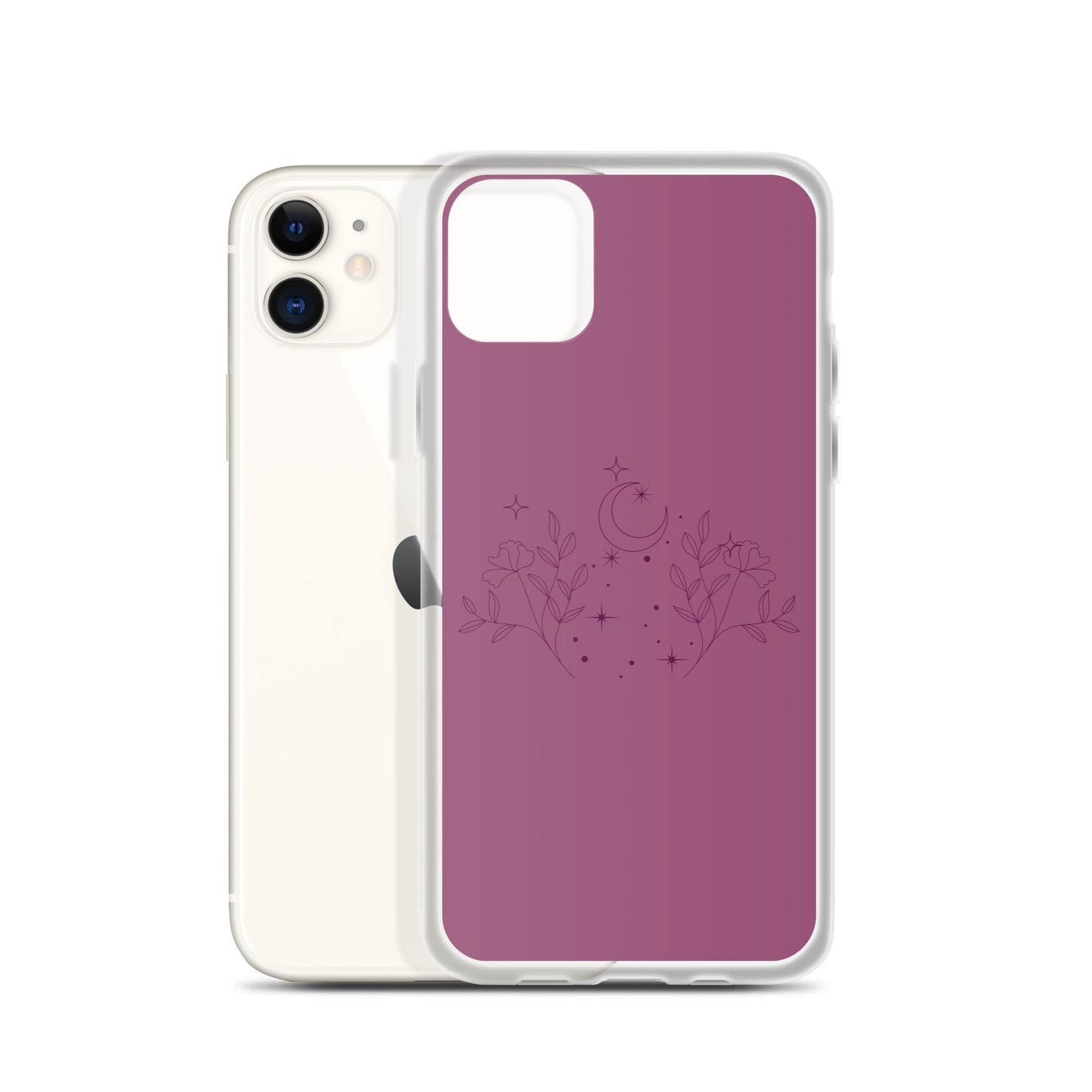 Flower Moon Warm Pink Clear Case for iPhone®