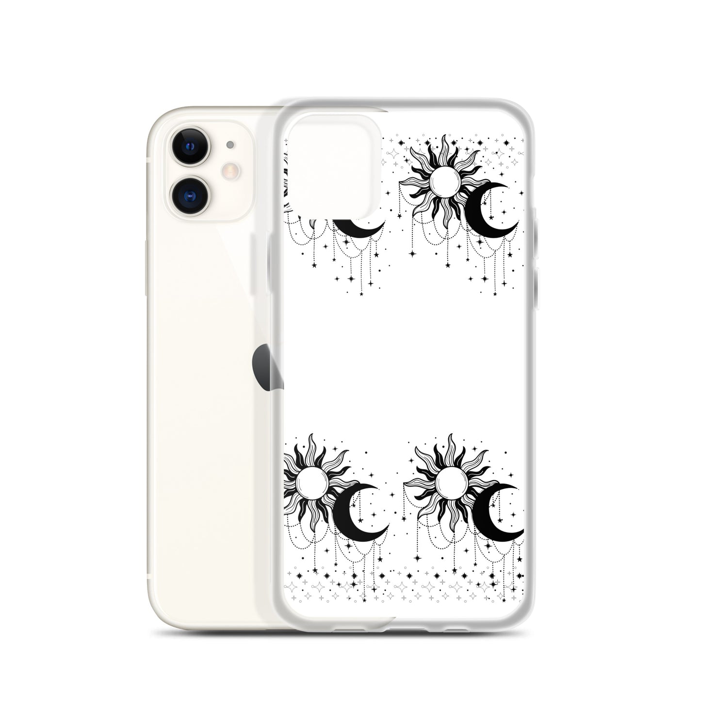 Black White Sun Moon Clear Case for iPhone®