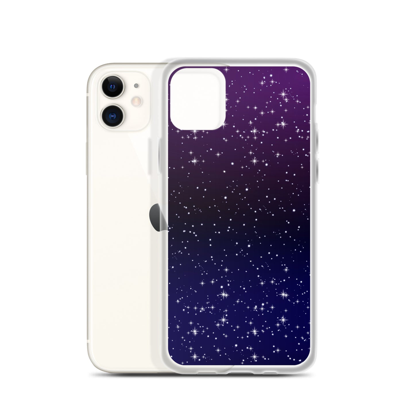 Purple Black Star Galaxy Clear Case for iPhone®