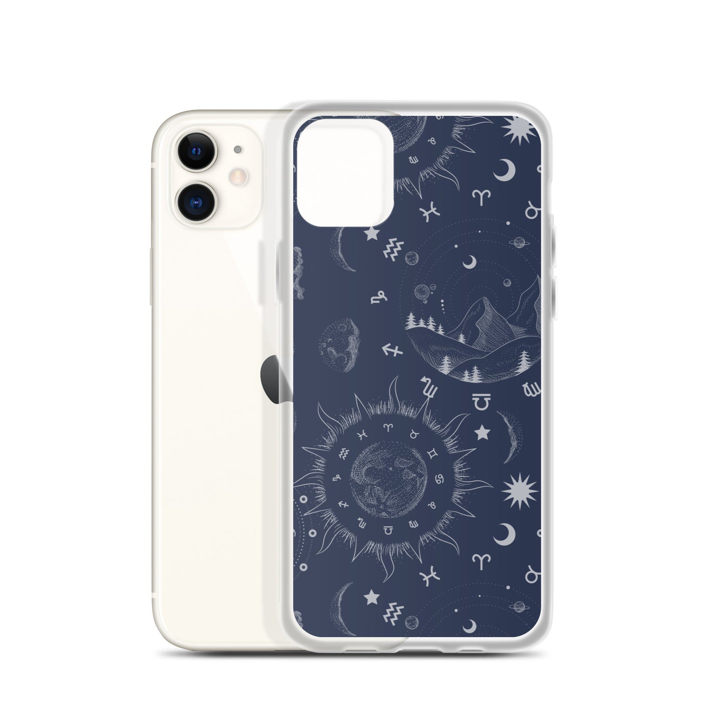 Navy Blue Moon Zodiac Clear Case for iPhone®