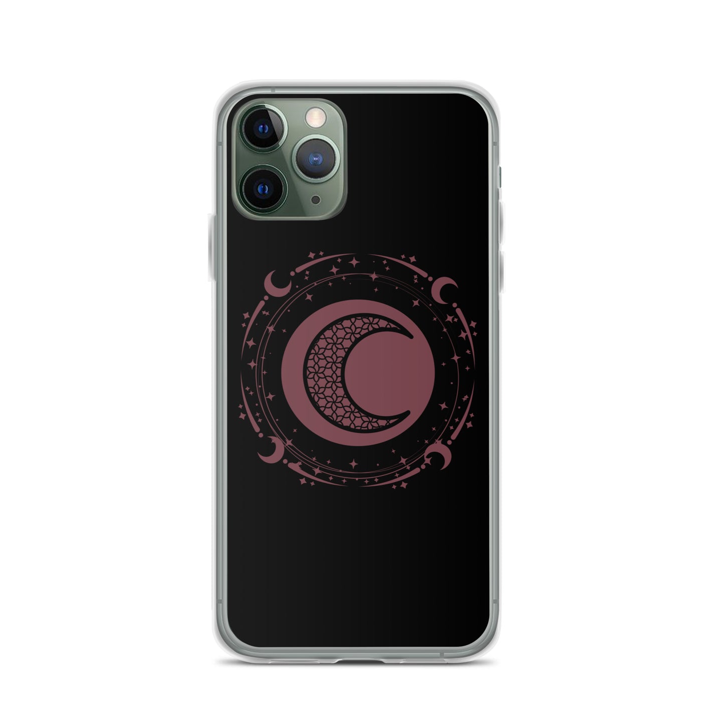 Moon Star Black Purple Peace Clear Case for iPhone®