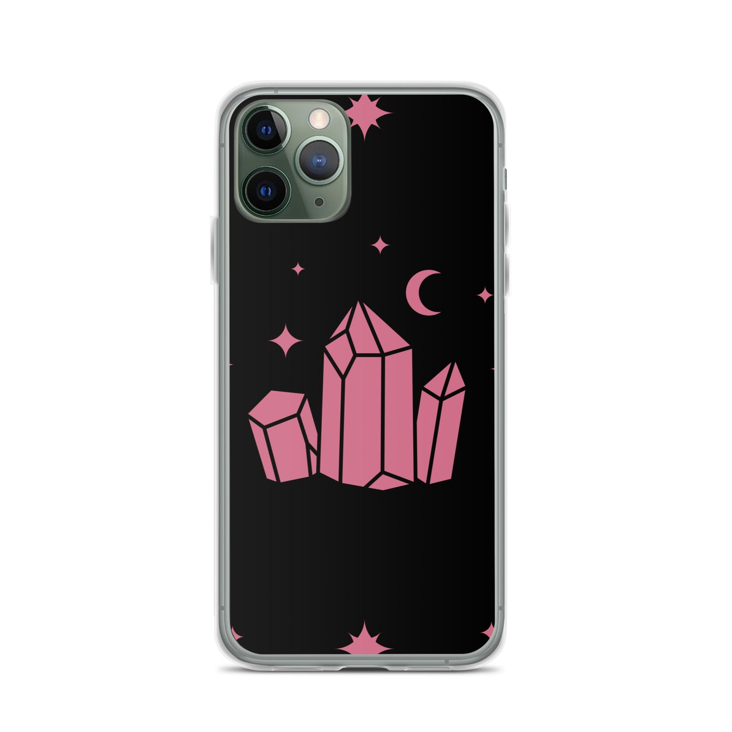 Crystal Star Black Romantic Pink Clear Case for iPhone®