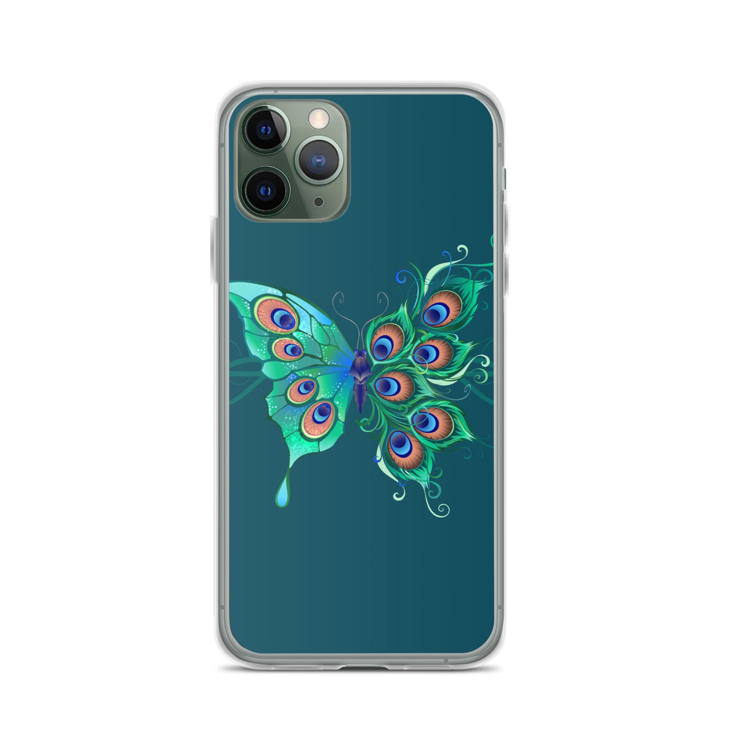 Peacock Butterfly Astronaut Blue Clear Case for iPhone®