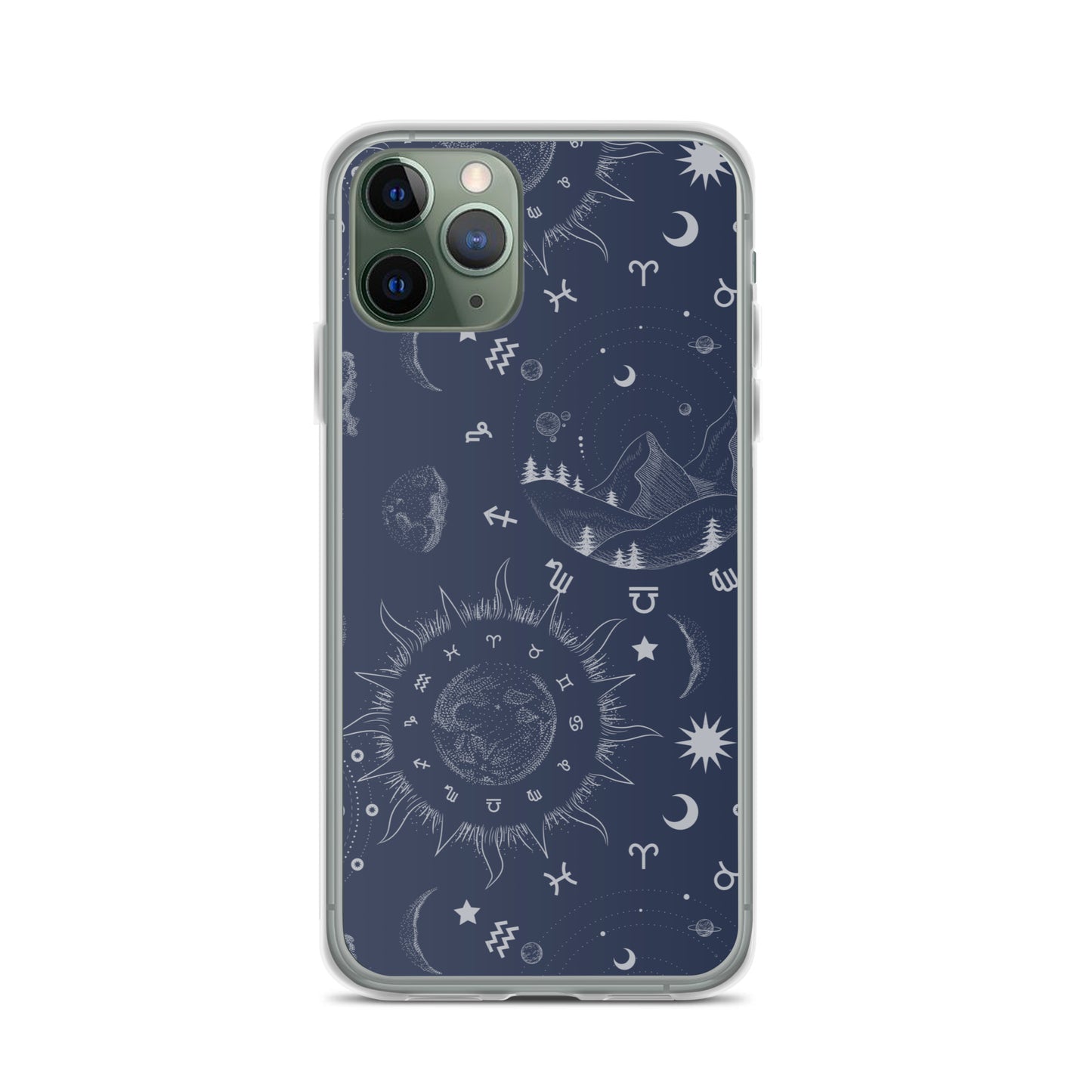 Navy Blue Moon Zodiac Clear Case for iPhone®