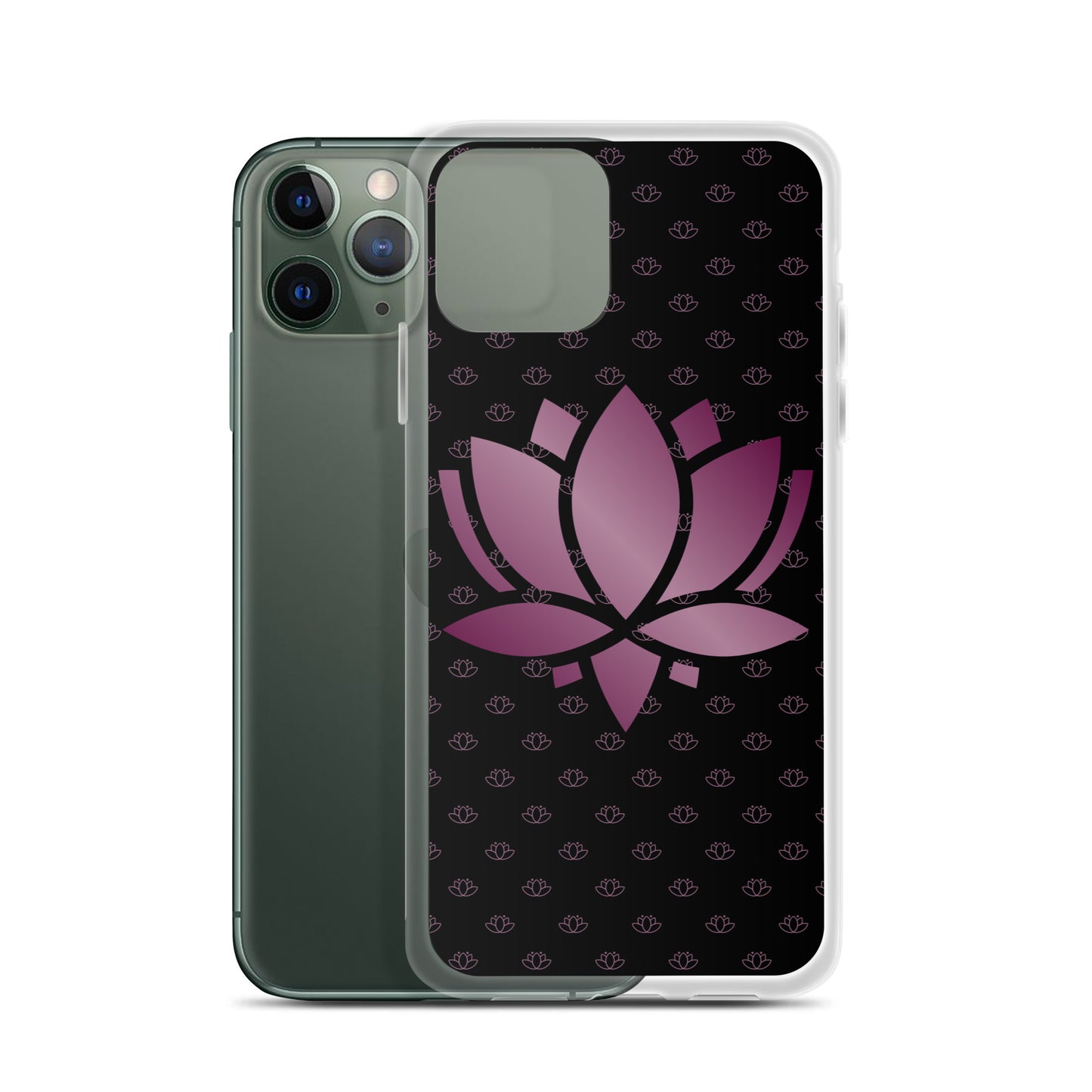 Lotus Flower Black Purple Power Clear Case for iPhone®