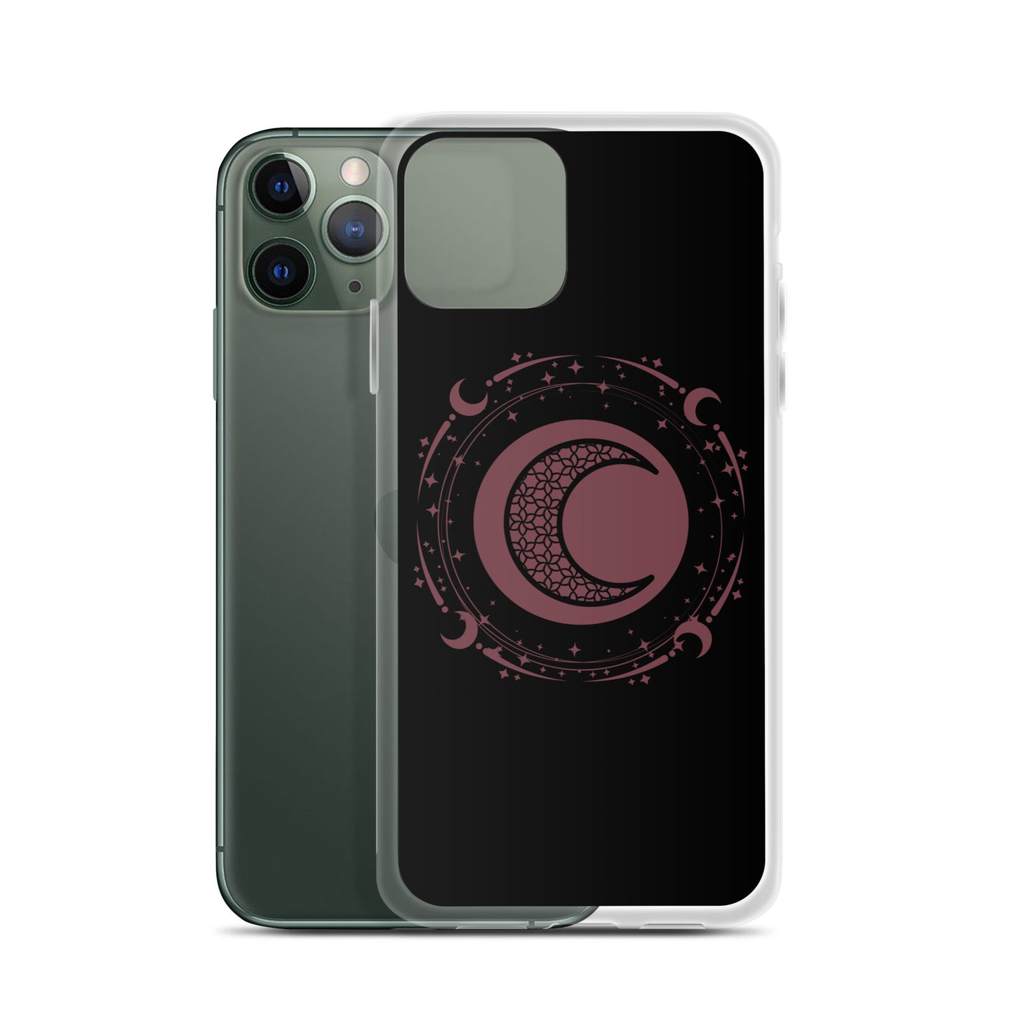 Moon Star Black Purple Peace Clear Case for iPhone®