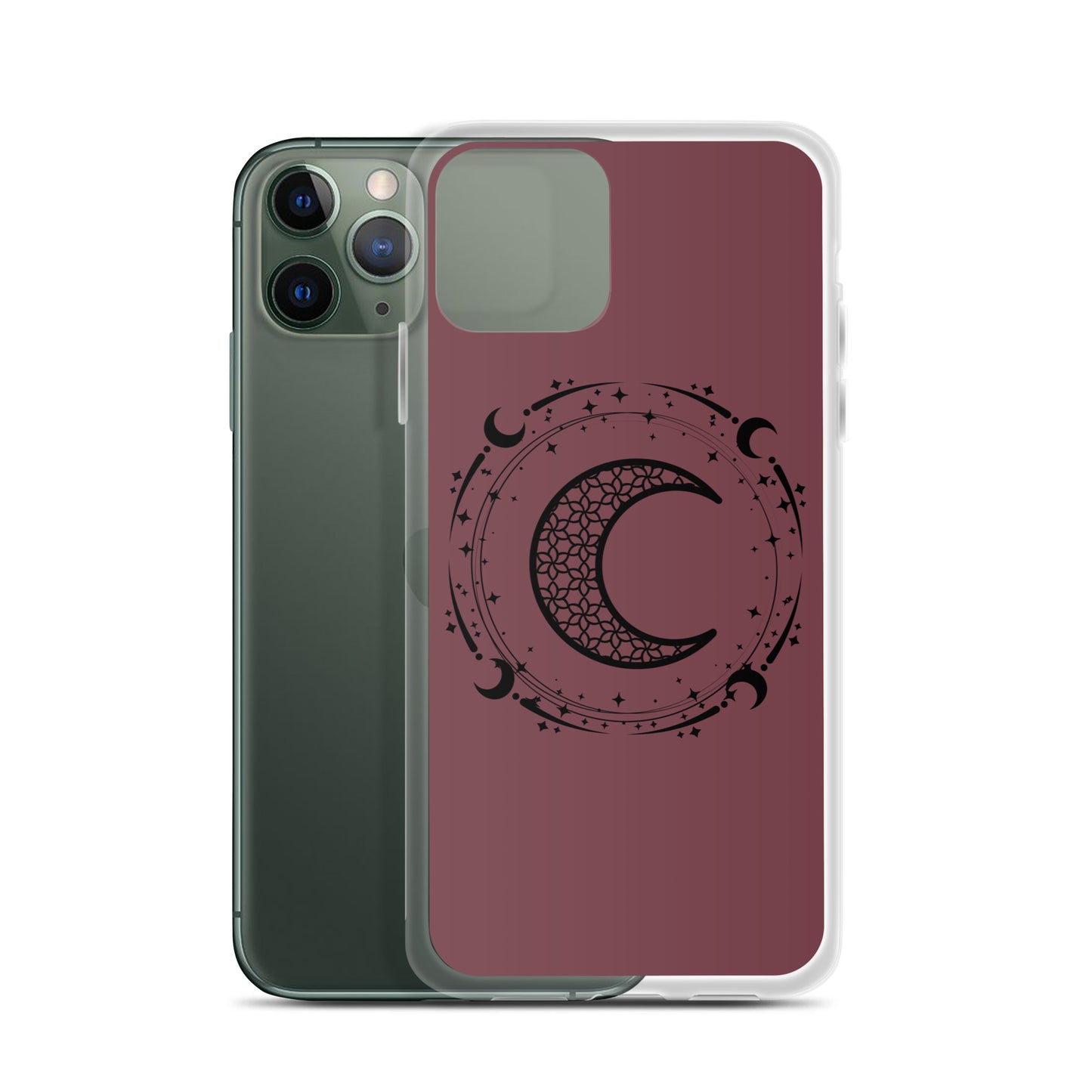 Moon Star Circle Purple Peace Clear Case for iPhone®