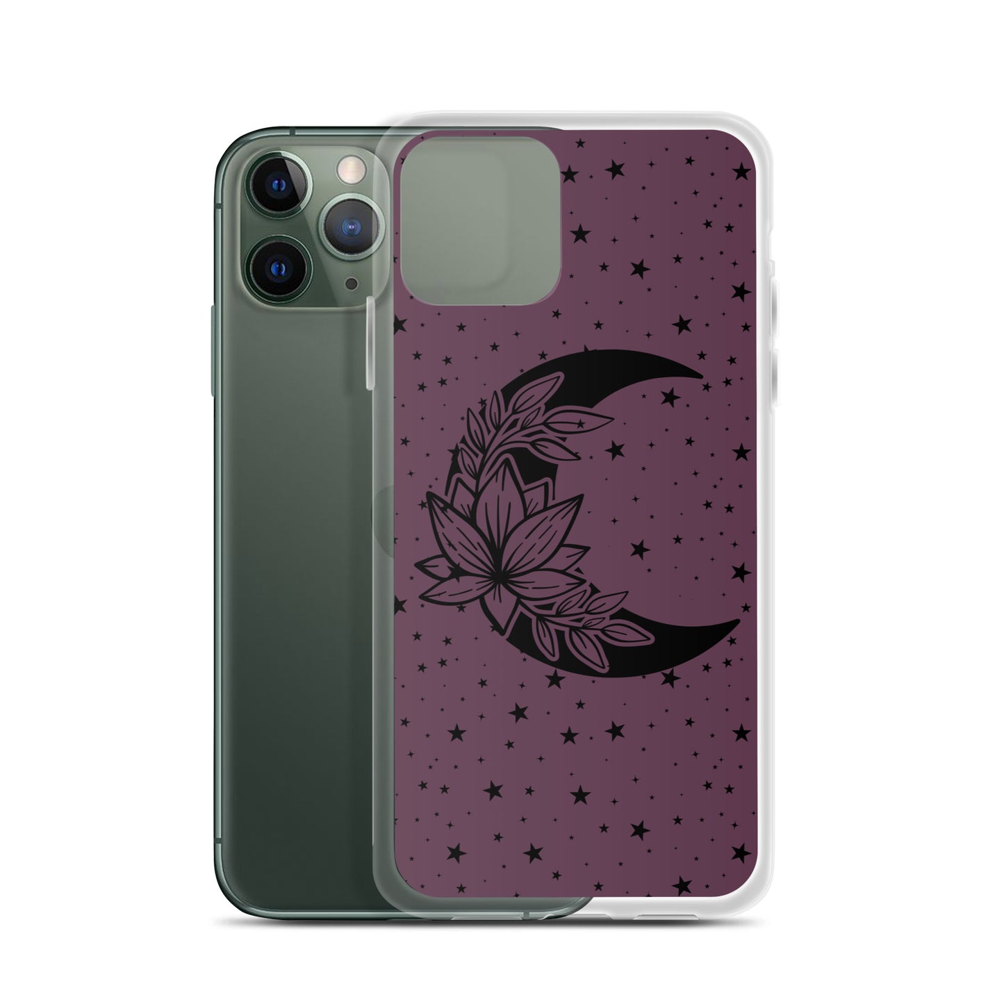 Floral Moon Star Purple Play Clear Case for iPhone®