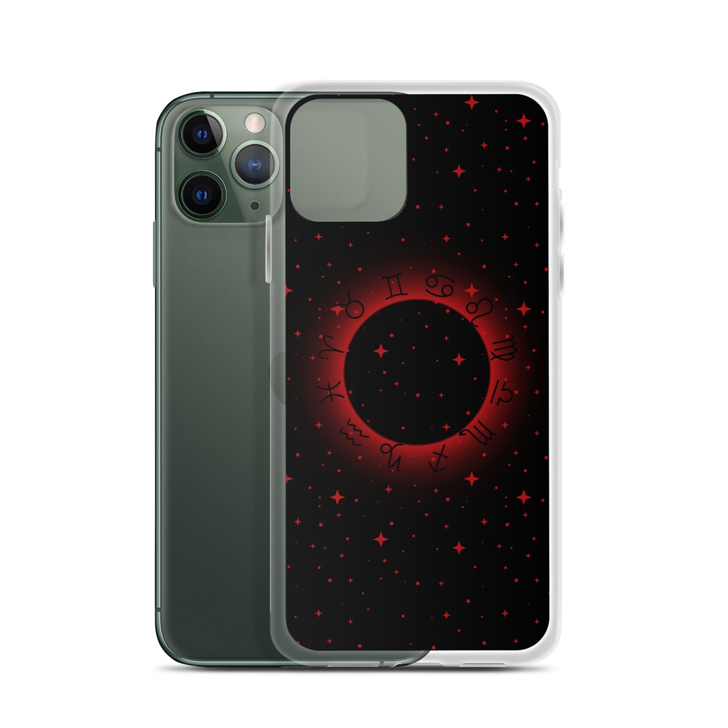 Star Zodiac Black Fire Red Clear Case for iPhone®