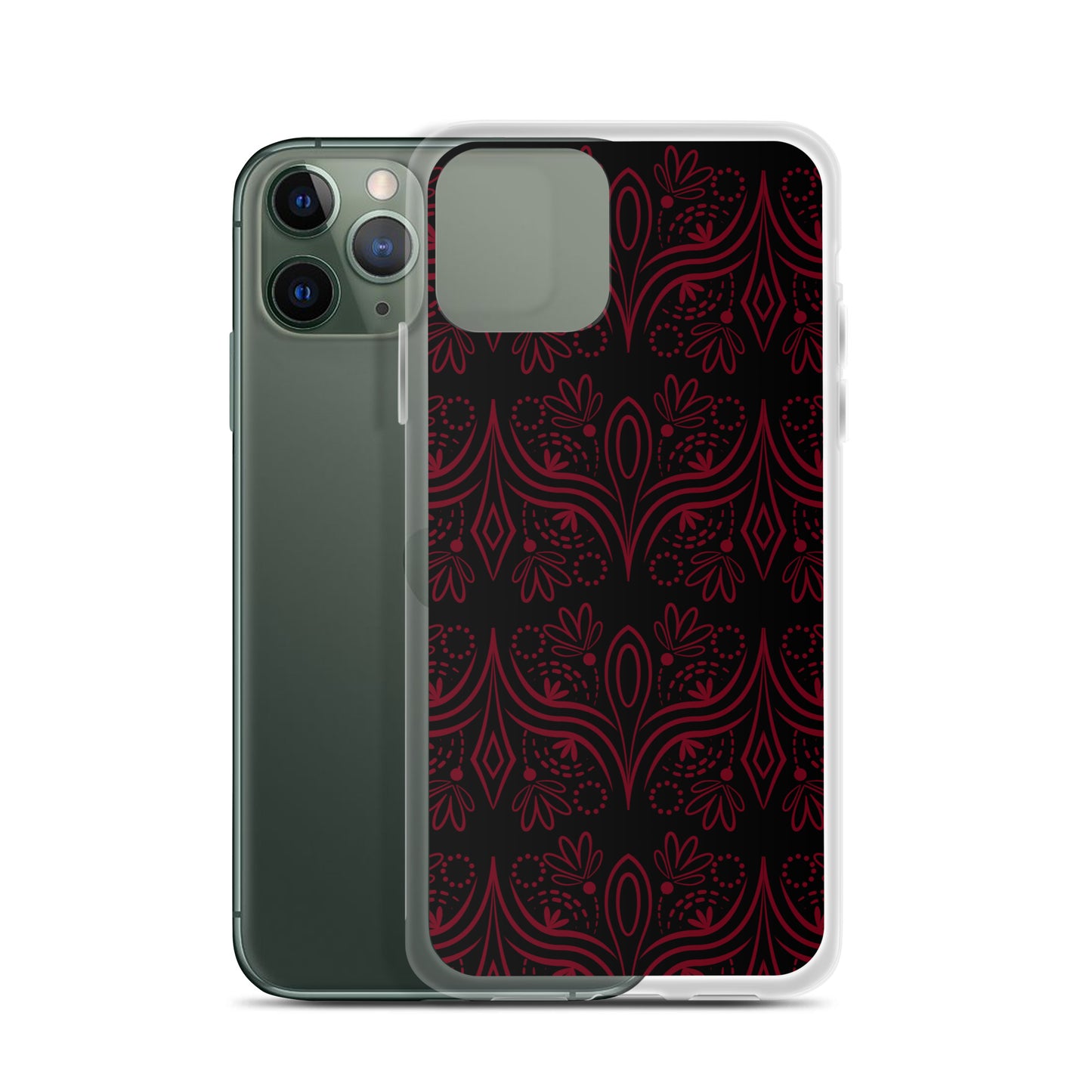 Geometric Black Star Red Clear Case for iPhone®