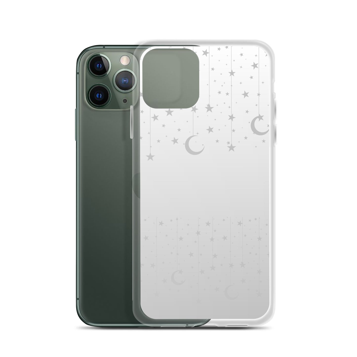 Silver Grey Moon Star Clear Case for iPhone®