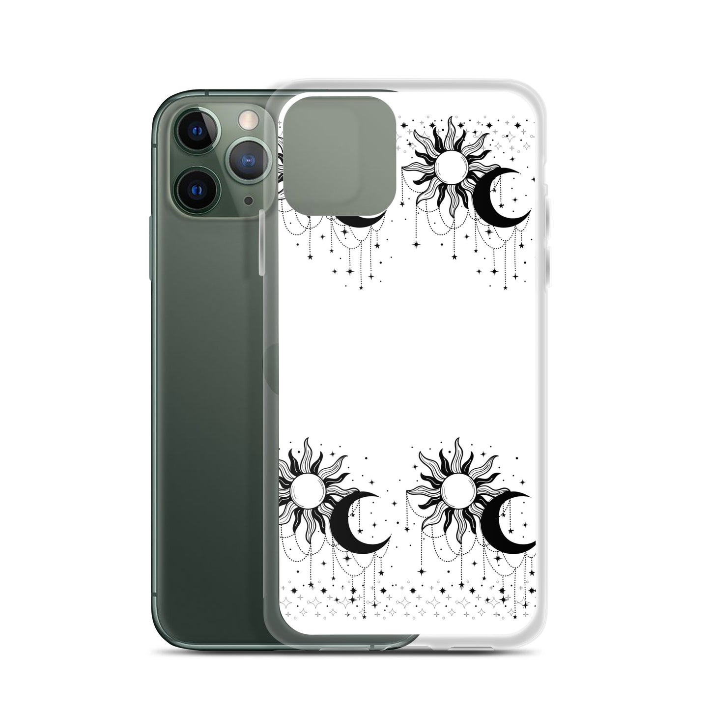 Black White Sun Moon Clear Case for iPhone®