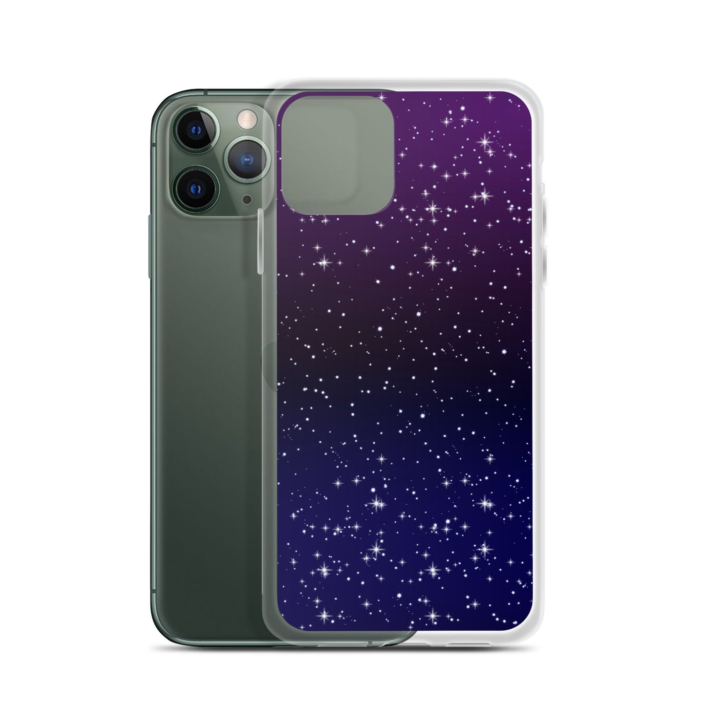 Purple Black Star Galaxy Clear Case for iPhone®