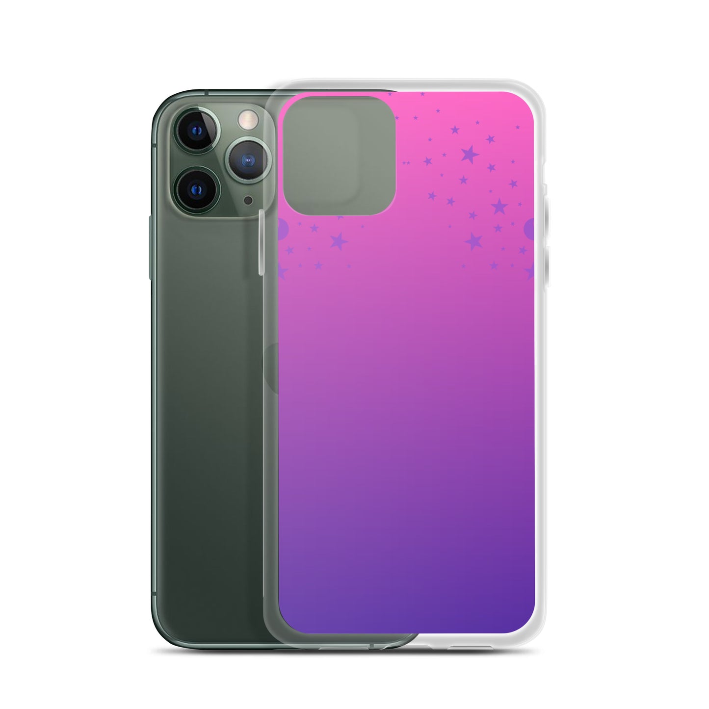 Purple Pink Gradient Star Clear Case for iPhone®