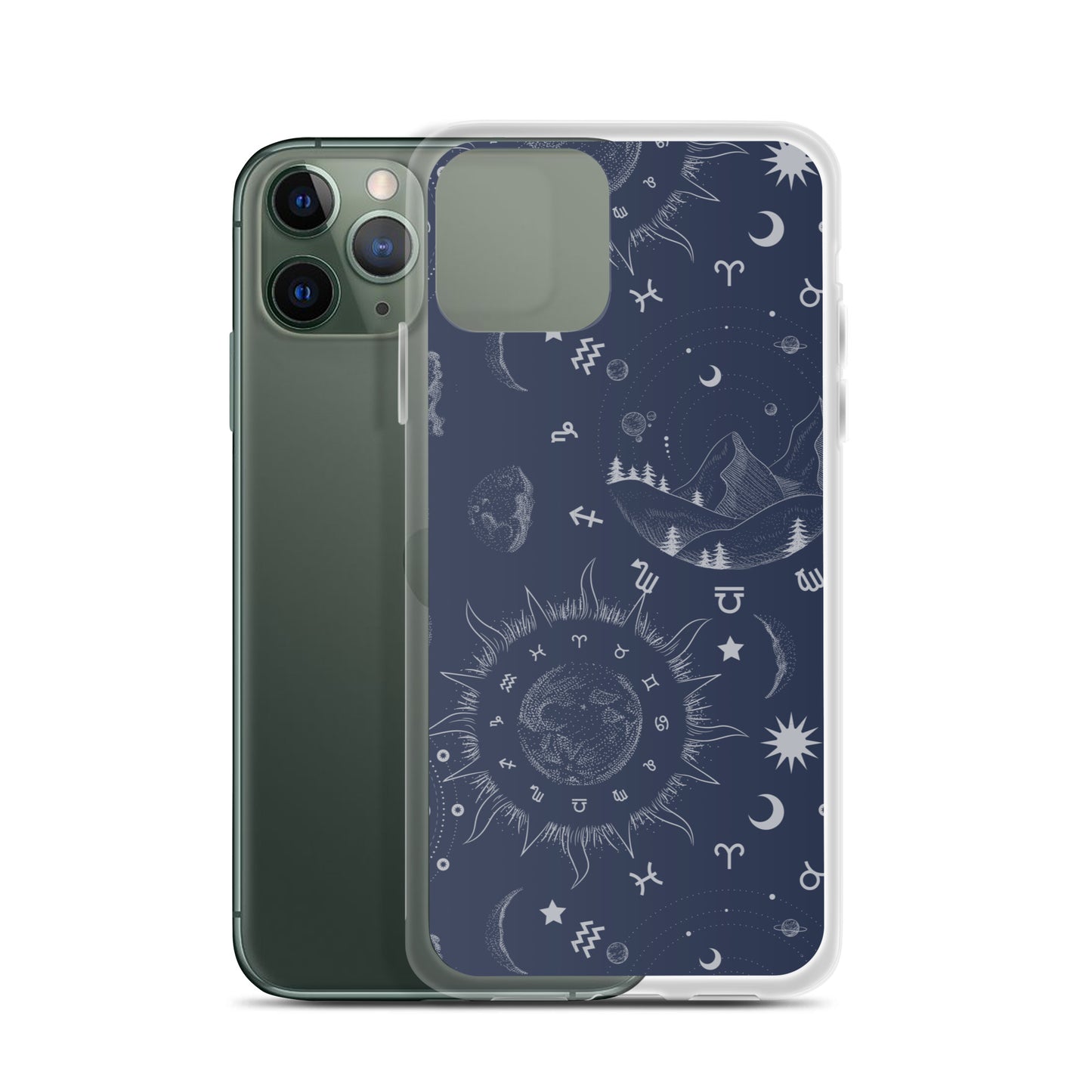 Navy Blue Moon Zodiac Clear Case for iPhone®