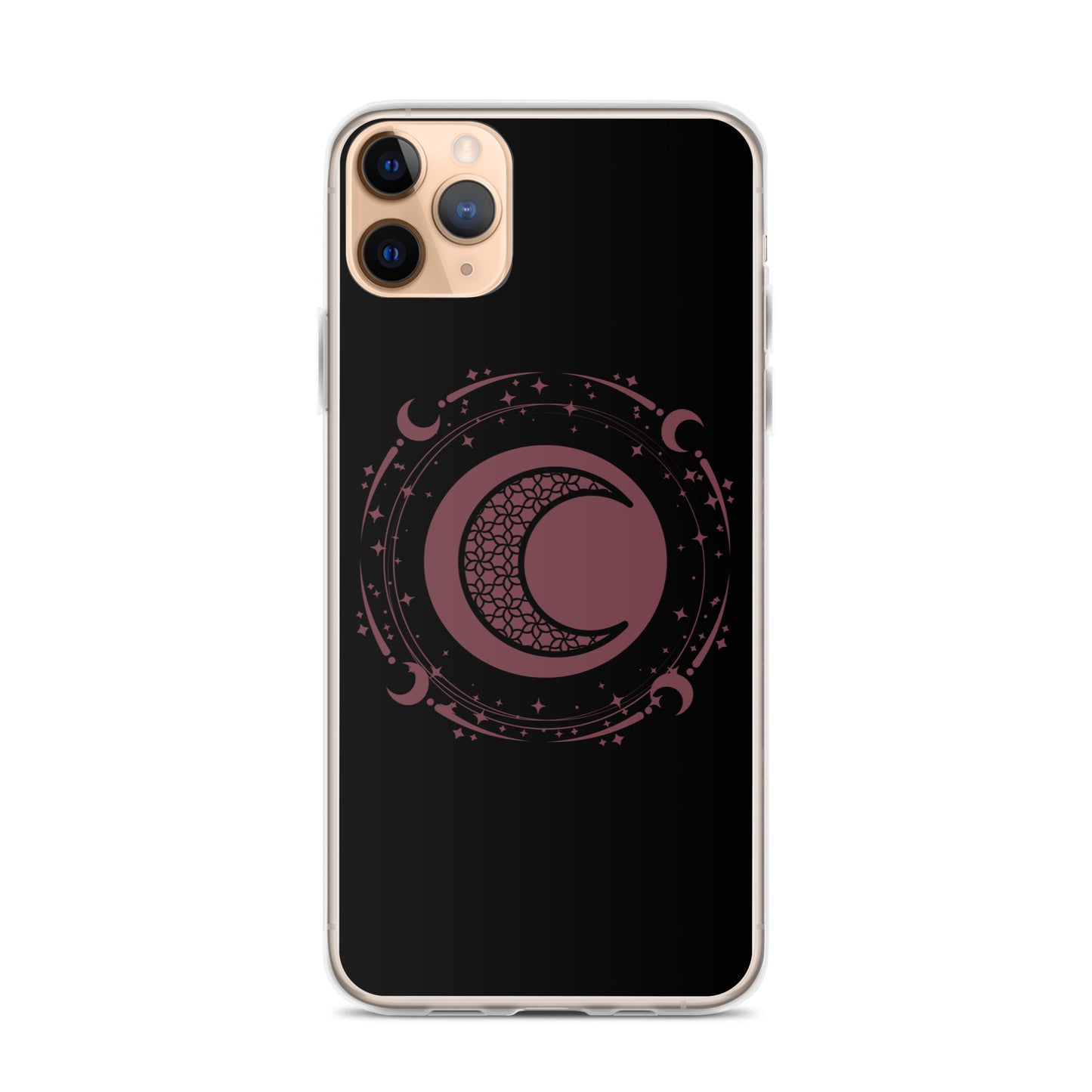 Moon Star Black Purple Peace Clear Case for iPhone®