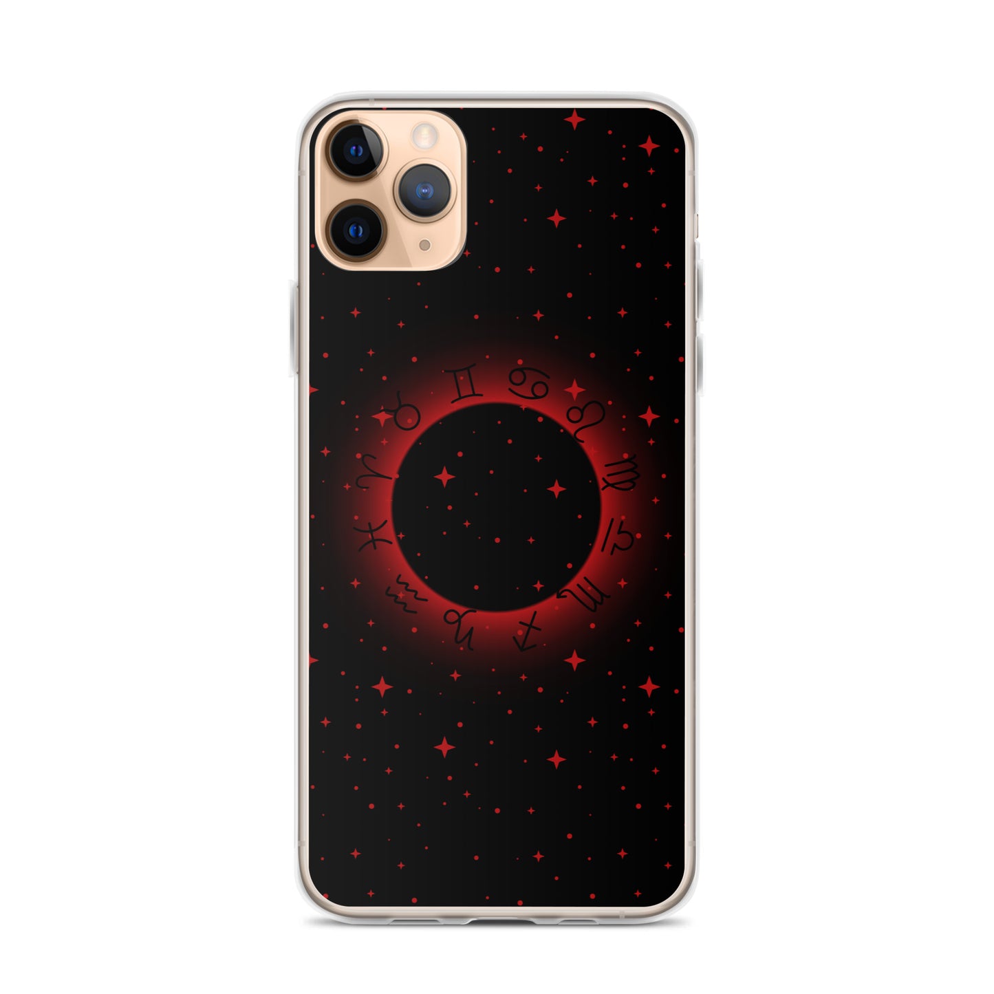 Star Zodiac Black Fire Red Clear Case for iPhone®