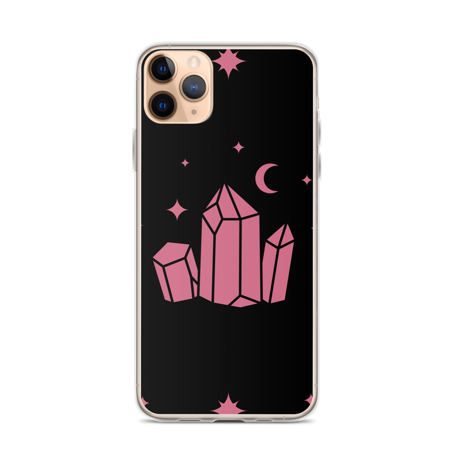 Crystal Star Black Romantic Pink Clear Case for iPhone®