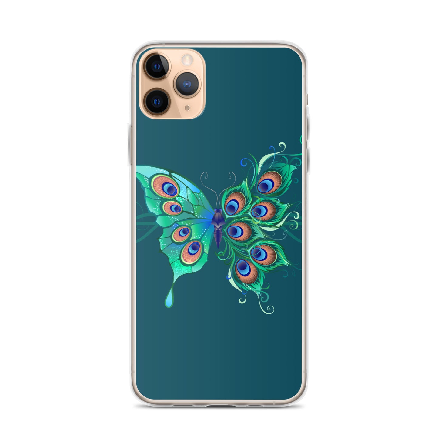 Peacock Butterfly Astronaut Blue Clear Case for iPhone®