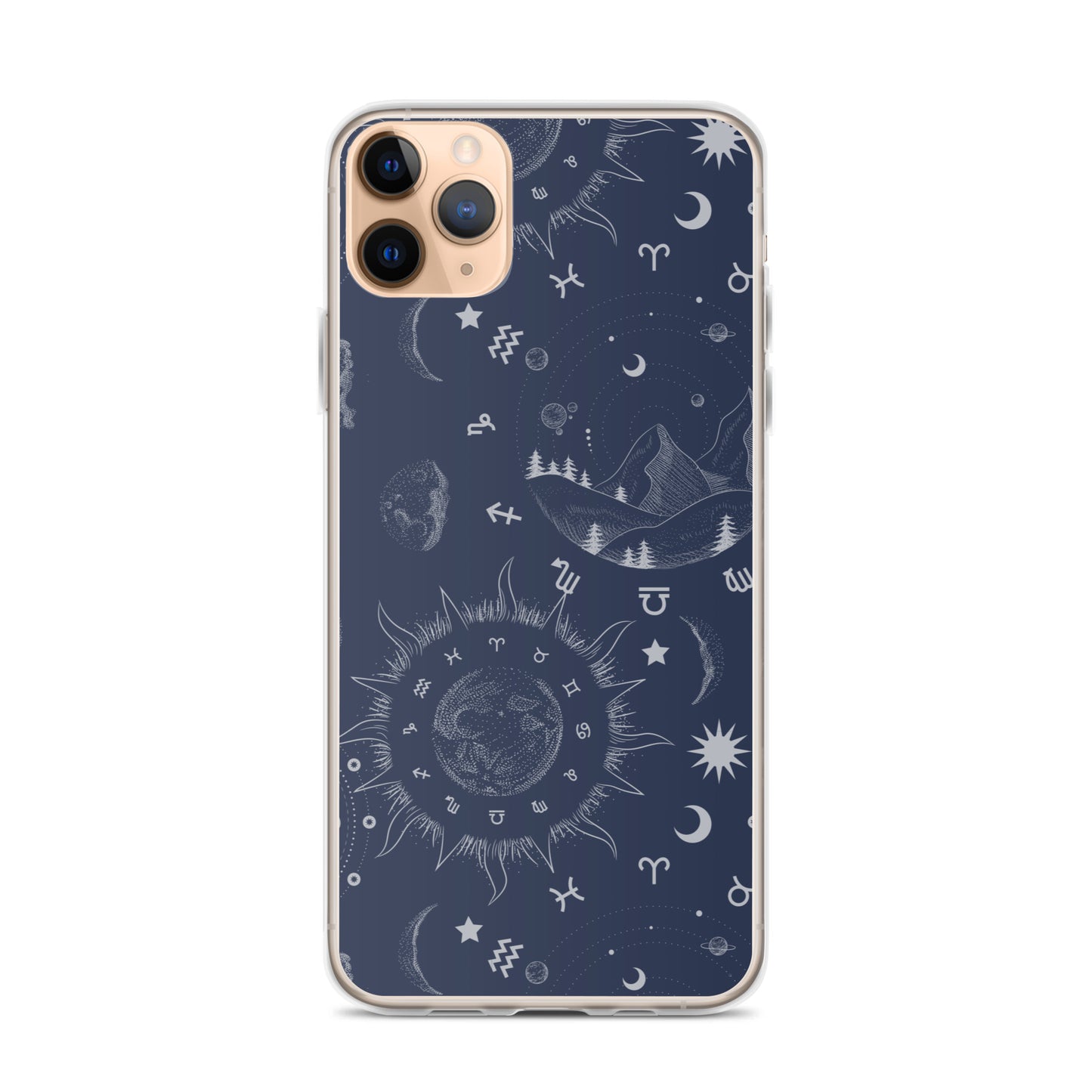 Navy Blue Moon Zodiac Clear Case for iPhone®