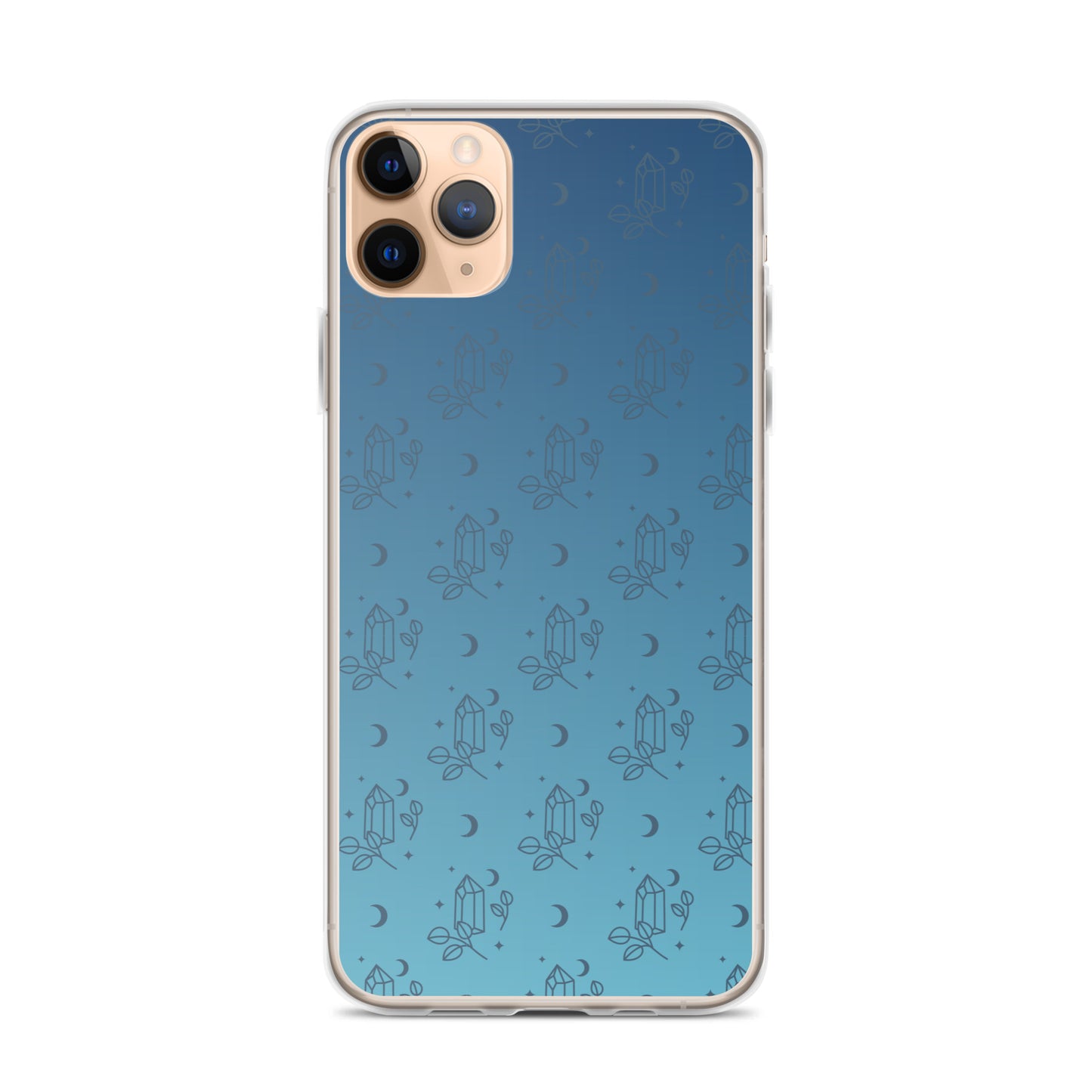 Blue Gradient Crystal Moon Clear Case for iPhone®