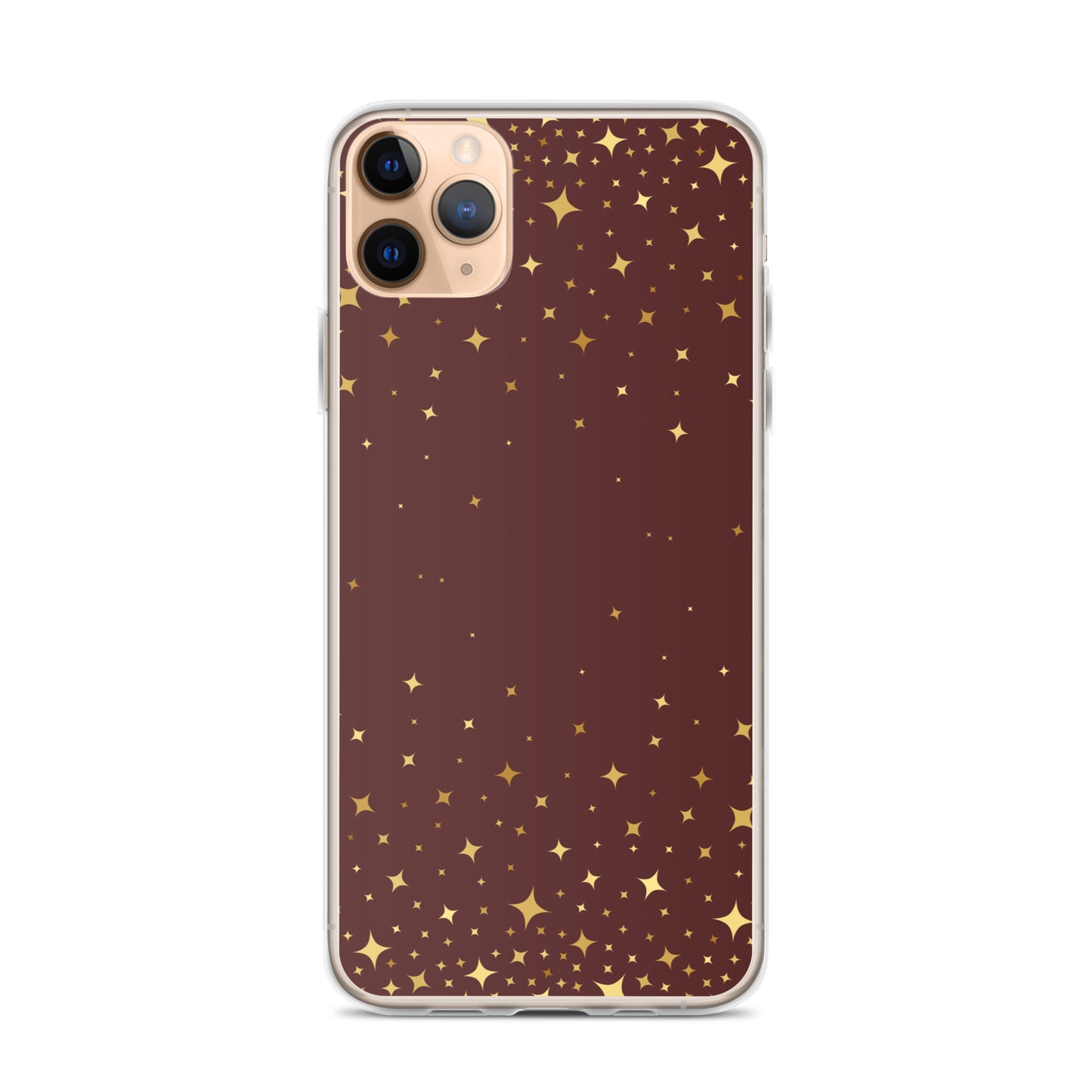 Burgundy Gold Star Clear Case for iPhone®