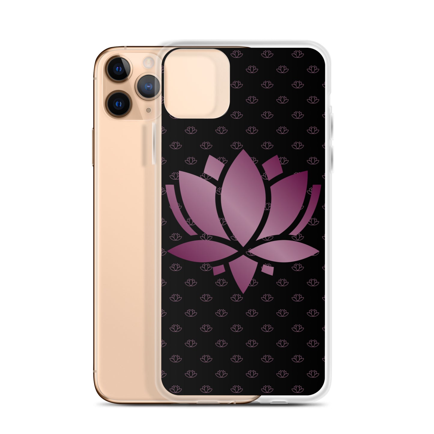 Lotus Flower Black Purple Power Clear Case for iPhone®