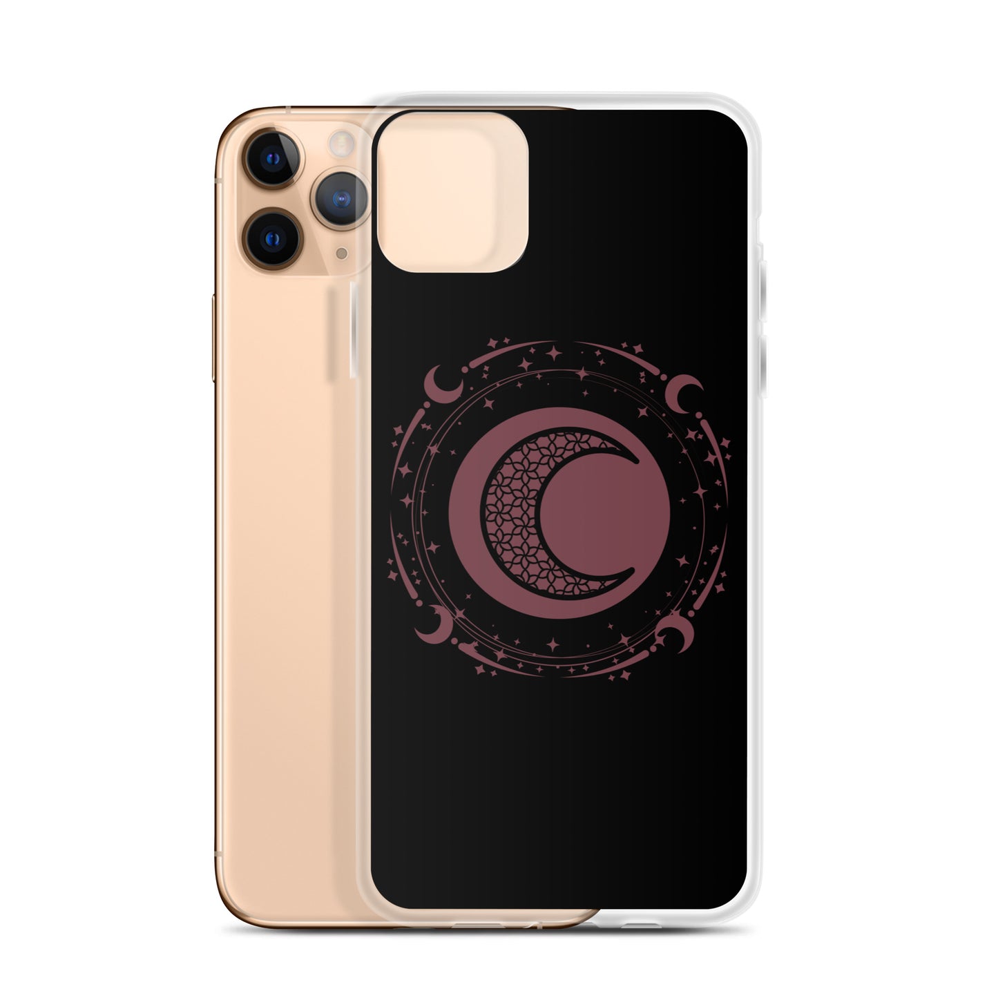 Moon Star Black Purple Peace Clear Case for iPhone®