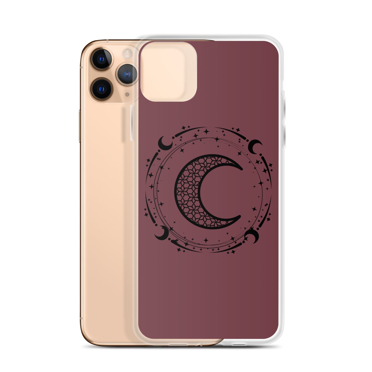 Moon Star Circle Purple Peace Clear Case for iPhone®