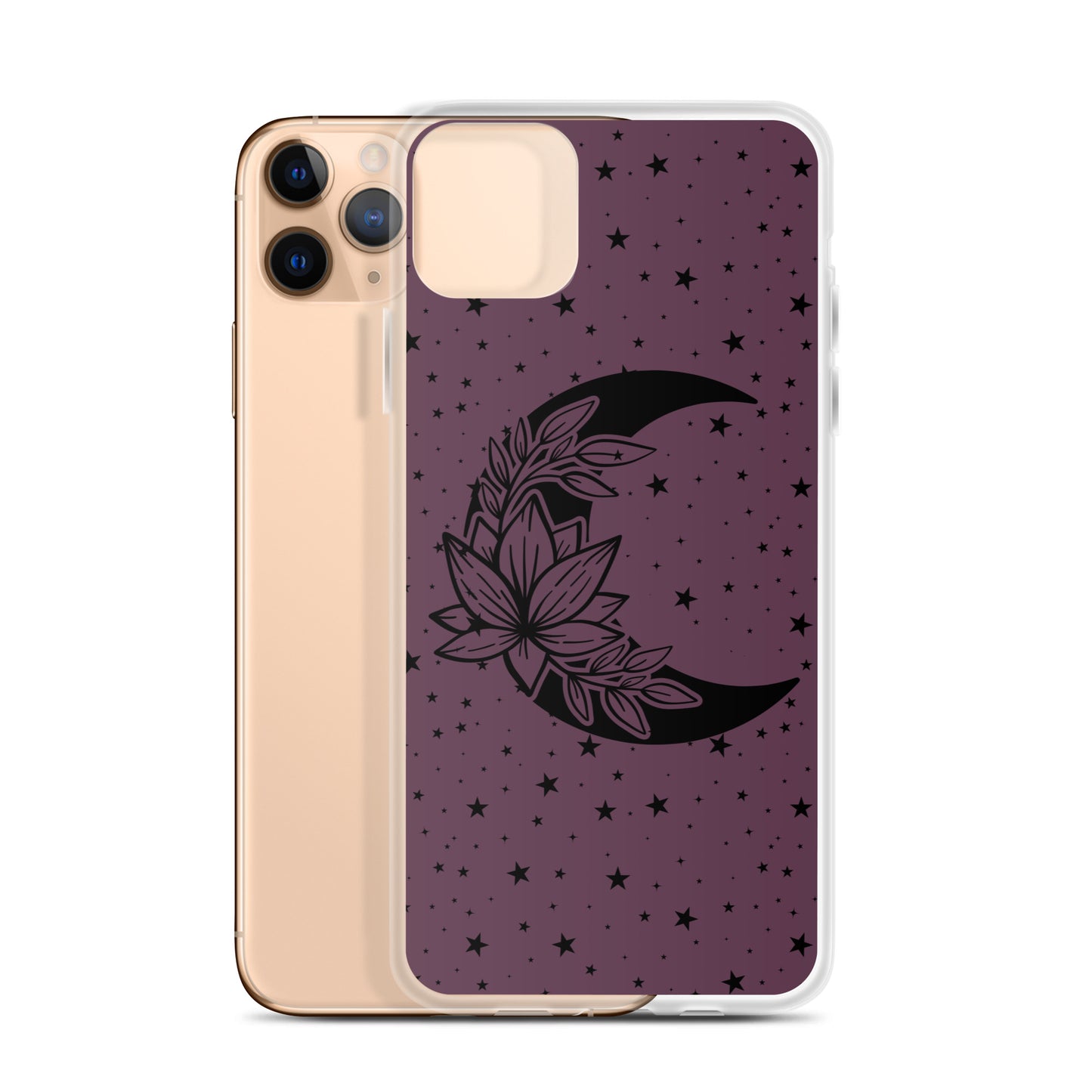 Floral Moon Star Purple Play Clear Case for iPhone®