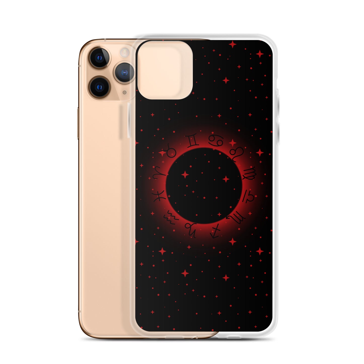 Star Zodiac Black Fire Red Clear Case for iPhone®