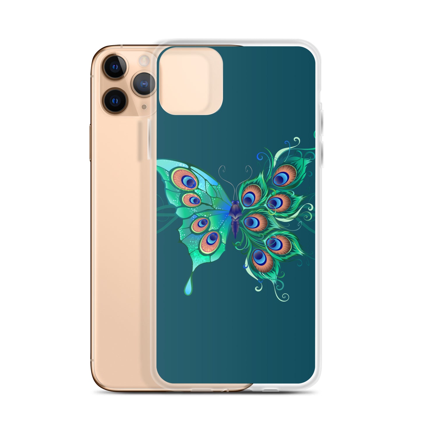 Peacock Butterfly Astronaut Blue Clear Case for iPhone®